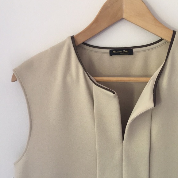 Leather + Tan Classic Shift Dress - Picture 2 of 5